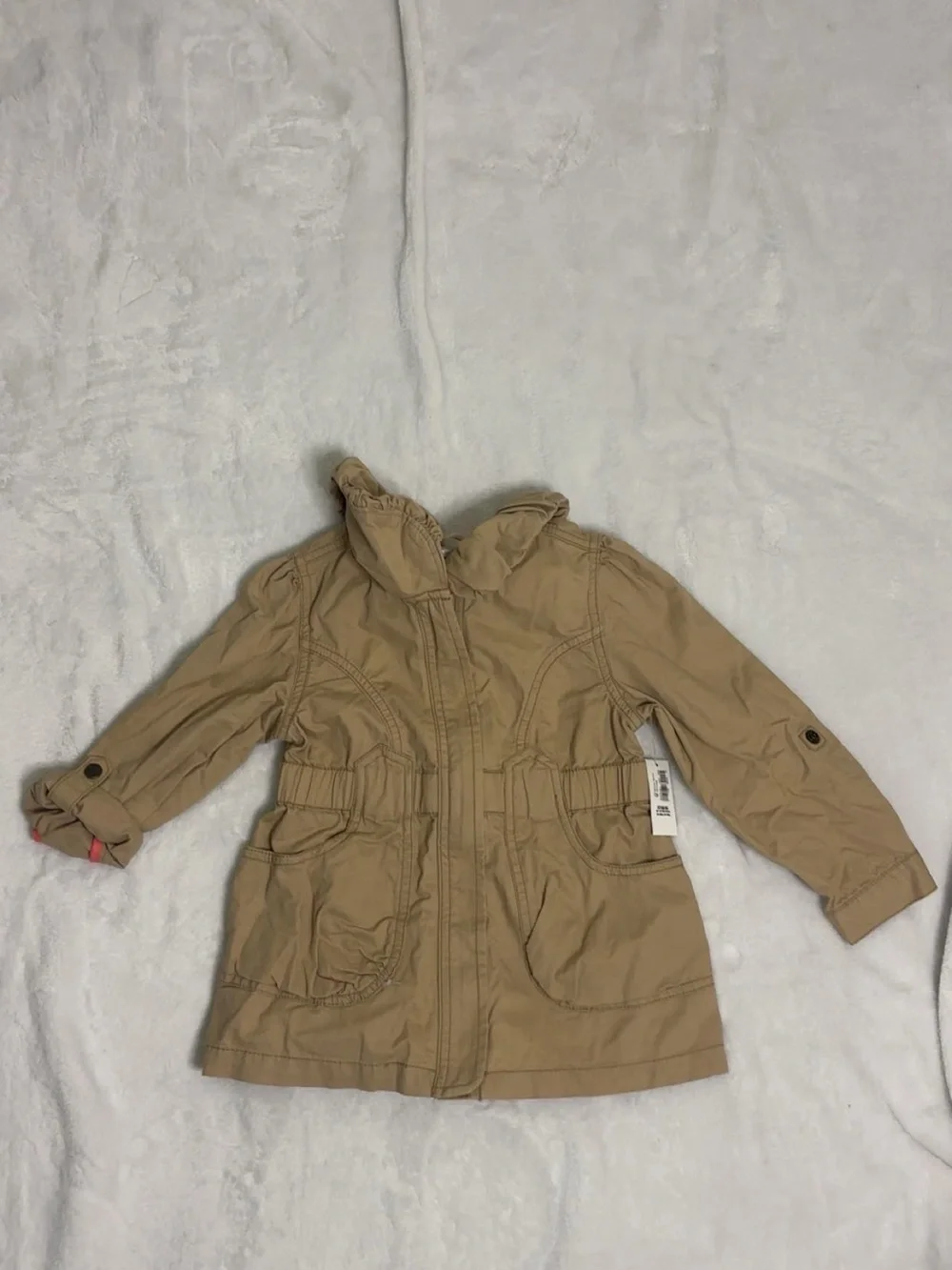 Girls Tan Hooded Jacket